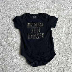 The Children's Place Black and Gold Bodysuit Front Row Crew